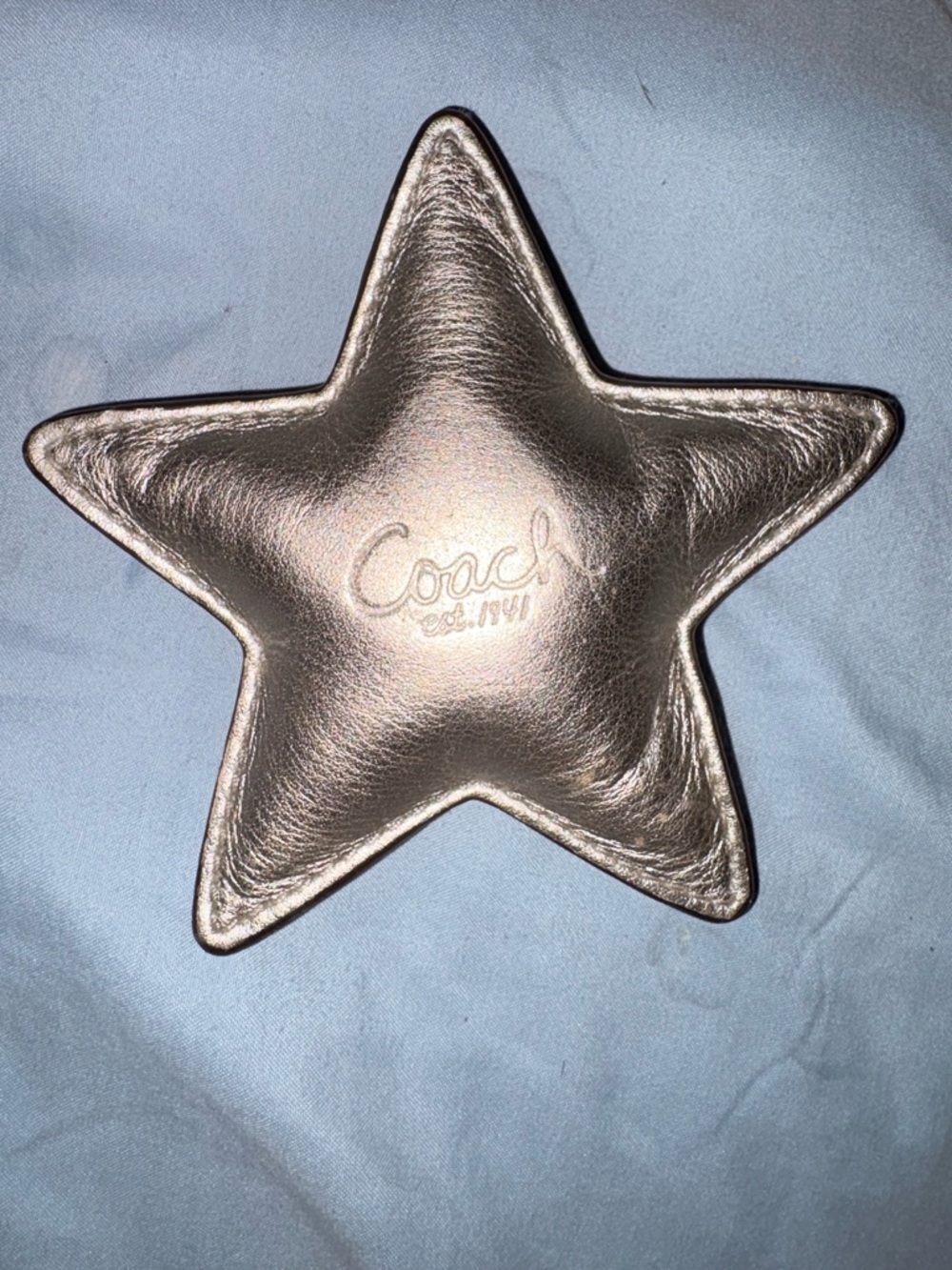 Coach Silver Star Coin Leather Paperweight